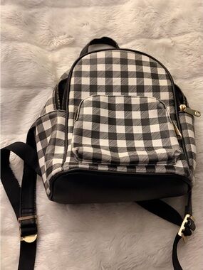 Checked Mini Backpack - Black & White